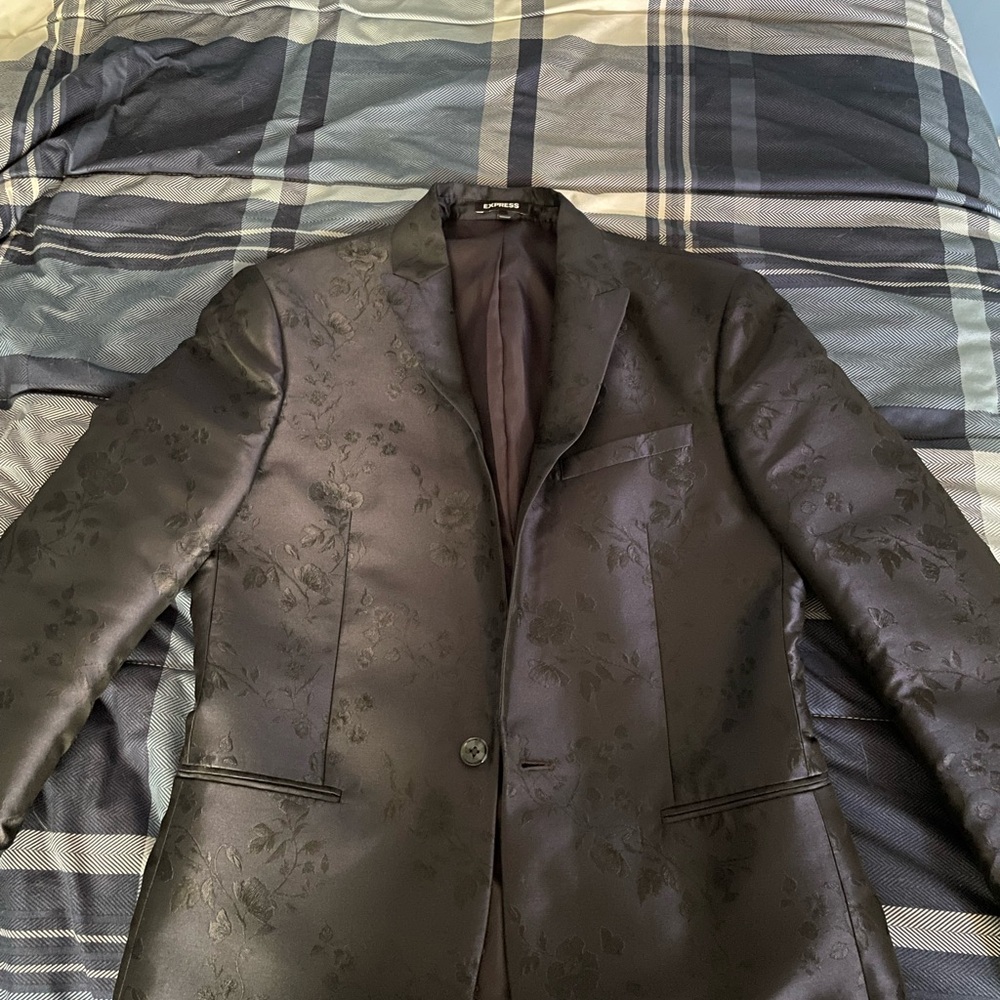 Blue floral design blazer